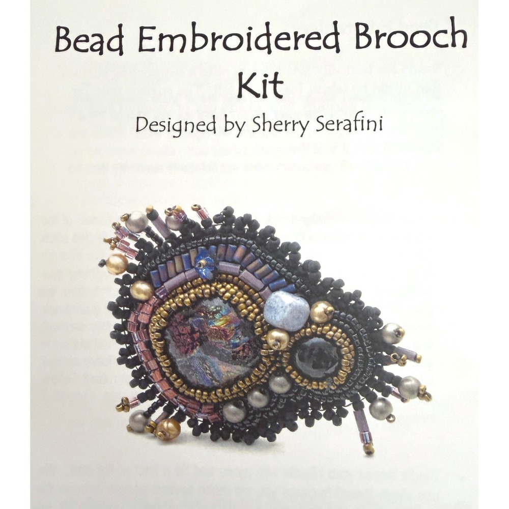 Bead Embroidered Brooch Kit Sherry Serafini Plum DIY Jewelry Beading
